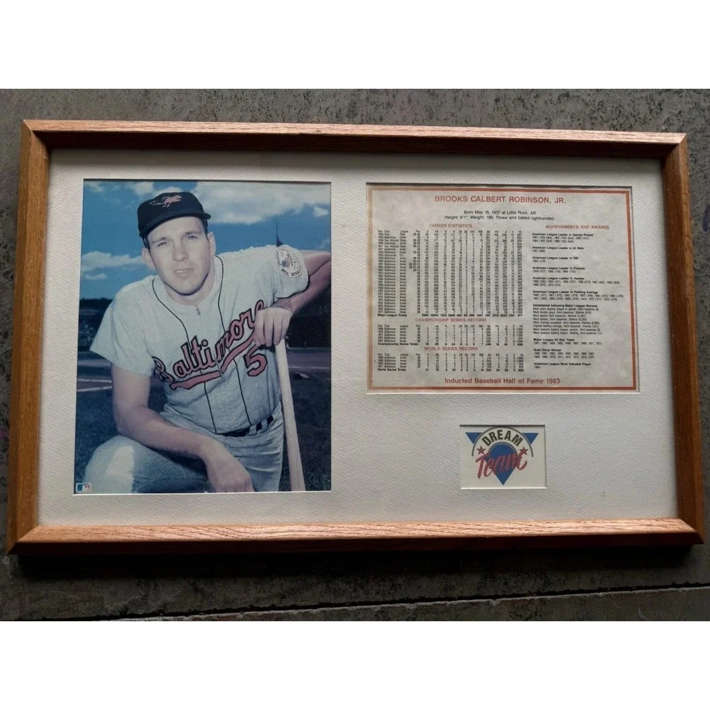 Dream Team Brooks Robinson Baltimore Orioles Framed Photo Stats Plaque Wood 1980